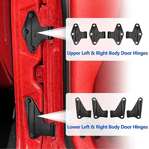 Body Door Hinge Compatible with Wrangl-er JK JKU Unlimited 2007-2018 Interior Door Hinges Compatible with JK 8 Pcs - size: 4 Door Interior Hinges