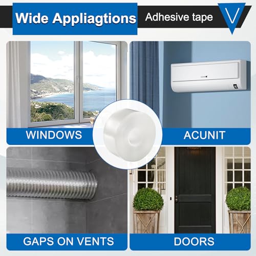 Window Insulation Tape for Winter Heavy Duty Weather Stripping Sealing Film Tape Draft Stopper 3 in x 33 Ft Keep Warm & Save Energy Easy Apply & Remove for Doors and Windows - size: 3 IN * 33 FT