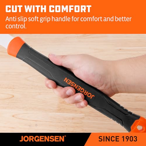 JORGENSEN Japanese Pull Saw, 10 Inch Pro Double Edge Hand Saw - SK5 Flexible Replaceable Blade, 7-12 & 18 TPI Flush Cut Blade, Japanese Handsaw for Hardwood & Softwood Woodworking, Wood Trim