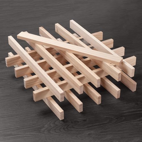 Wood Strips Slats Wooden Dowels for Crafts 3/8" × 1" × 12", 15 PCS Wood Trim Flat Lumber Boards Square Dowel Rods Wooden Sticks for Crafting, Woodworking, Model Making - size: 3/8x1x12 in - 15PCS