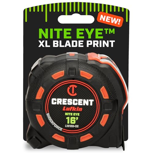 Crescent Lufkin 16 Ft. SHOCKFORCE NITE EYE Tape Measure | L1316B-02 - size: 16', style: SAE