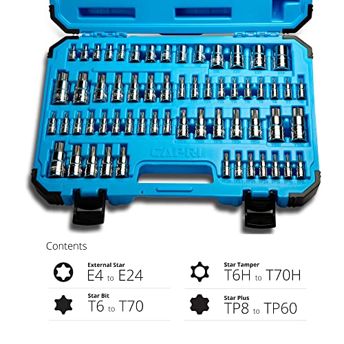 Capri Tools CP30031 Master Torx Star Socket Set, 60-Piece, Silver
