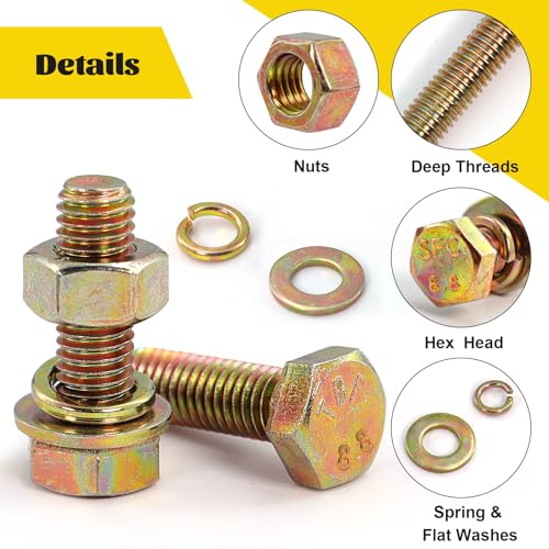 940PCS M4 M5 M6 M8 Metric Hex Bolts Assortment Kit,Lenght 12mm-30mm - size: M4 M5 M6 M8 940pcs