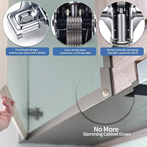 Chumia 100 Pack 1/2 Inch Soft Closing Cabinet Hinges for Kitchen Partial Overlay Kitchen Cabinet Door Hinges 105 Degree Concealed with Mounting Screws for Frameless Face Frame Door