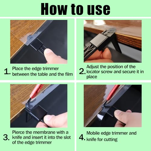 2 Pcs Adjustable Car Wrap Cutting Guide, Edge Trimming Smoothing Tool for Vinyl Wrap, Wallpaper, Furniture Cabinet Film Wrapping