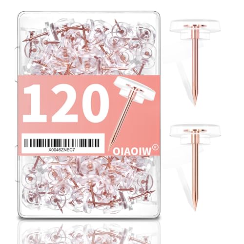120PCS Glod Thumb Tacks for wall Push pins for wall thumbtacks for Hanging - color: Rose Gold