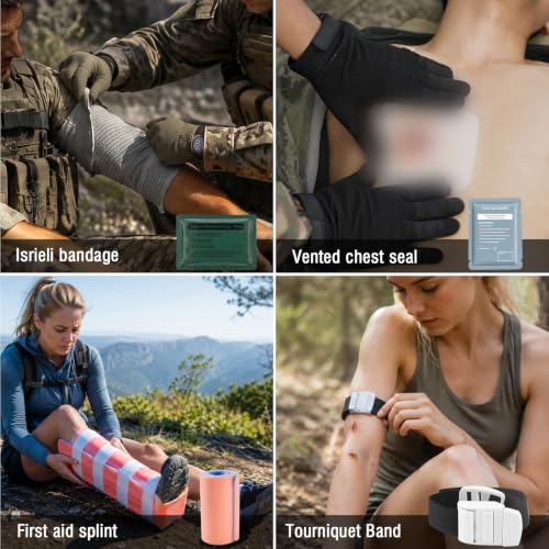 IFAK Trauma First Aid Kit Molle Pouches Emergency Survival Kit for Tactical Car Travel Hiking Camping(Black)