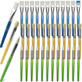 GACDR Kids Paint Brushes Bulk, 36PCS Classroom Paint Brushes for Kids | School bulk kids paint brushes with flat, round and mop styles for classrooms, preschool, washable paint, crafts, acrylic - color: 3 Colors