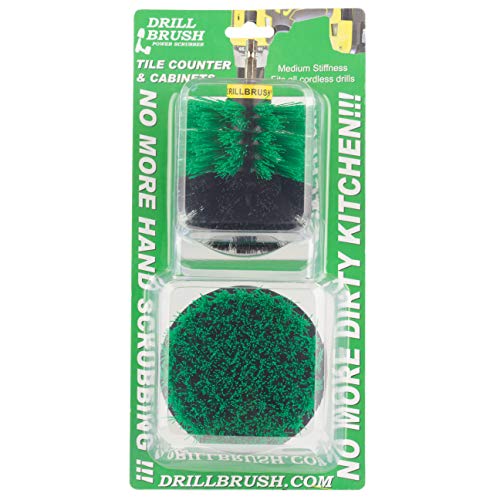 Cast Iron Skillet Scrubber - Oven Rack Shiner - Sink Scrubbing Brush Kit - color: Green