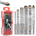 12-Piece Masonry Drill Bit Set, Concrete Drill Bit Set, 6 Sizes, 5/32"-1/2" - size: 5/32"-1/2" (12PCS)