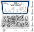 M8-1.25 Flange Bolt & Nut (16/20/25/30/35mm) Kit Stainless 192Pcs - size: SS Metric M8