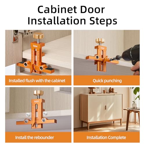 Imbot Cabinet Door Jig, Adjustable Double Punch for Frameless/Framed Doors - style: Double-hole