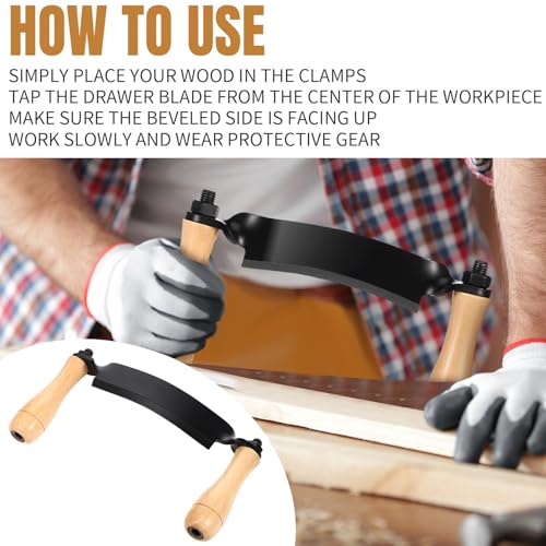 3 Pcs Curved Draw Shave Knife Set 5" 8" 10" Woodworking Debarking Hand Tool Wood Razor Shaving Wood Barking Tool for Men Tree Bending Broach Peeling Whittling Shaping Detailing Stripping - style: Curved