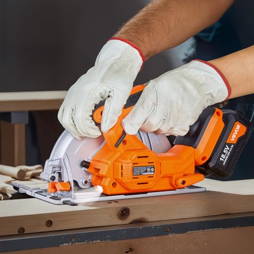 VEVOR 20V Cordless Circular Saw, 7-1/4" Brushless Circular Saw for Makita 18V Battery, 5000 RPM, 0-45 Degree Bevel Capability, LED Light, Kit with Battery and Charger Included, for Wood Cutting - size: 7-1/4 in