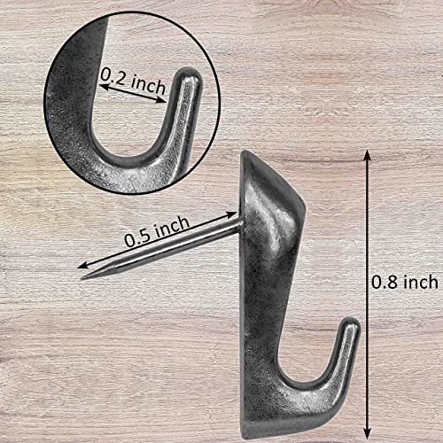 Push Pin Picture Hangers, 30 PCS Thumb Tacks for Wall Hanger, Decorative Picture Hooks for Hanging Things, Small Double Deaded Wall Hooks for Bulletin Board (Black) - style: Black
