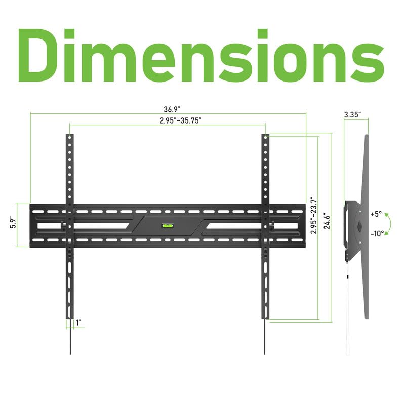 Ultra Slim Tilt TV Wall Mount Bracket for Q7F Series QLED 4K UHD Vision AI Smart (2025) QN85Q7FAAFXZA 85Inch - Low Profile, 10° Tilt Angle, Industrial Grade 165lbs, Easy Install
