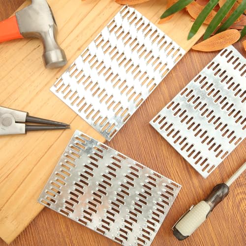 MIVIDE 20 Pack 4x6 Inch Truss Plates, Pronged Truss Mending Plate, Flat Mending Plates with Nail Teeth Height 7.5 mm, Thickness 1mm for Wood Truss Connector Plate