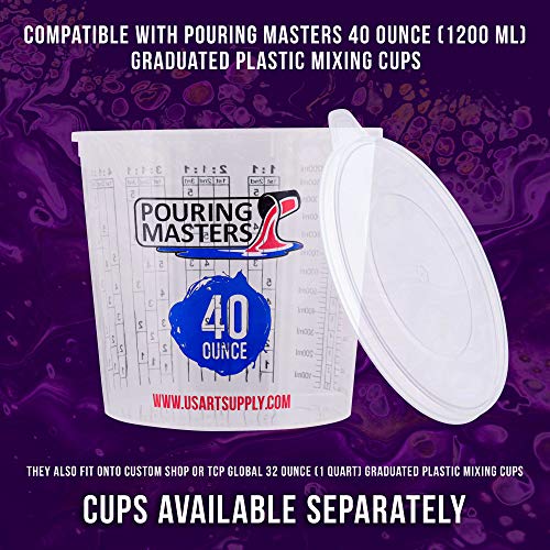 Pouring Masters 12-Pack Mixing Cup Lids for 40 Oz (1200ml) - size: 40-Ounce - Lid