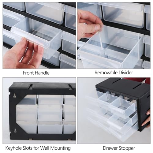 MMorcte Parts Storage Cabinet, Small Parts Organizer with 9 Drawers, Black