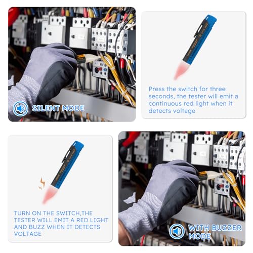 Non-Contact Voltage Tester Pen – Accurate AC Voltage Detection with Buzzer & LED Alerts – Electrical Tester for Circuit Breakers, Outlets, Wires, and Switches – Safe Tool for Home & Professionals