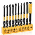 10PCS 3'' Long Magnetic Screwdriver Bits Set: Impact Security Torx Bit T25/T20, Drill Bit Holder & Phillips #1#2#3, Pozidriv SL5, S2 Steel 1/4" Hex Shank for Power Drill & DIY - style: 3'' PH1/2/3 TT15/20/25/30 PZ2 SL5 Bit holder-10PCS