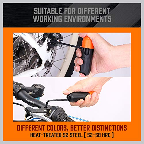 HORUSDY 27PCS Durable Hex Key Allen Wrench Long Arm Set with Ball End, Metric and Standard Sizes Allen Key Set with Another T Handle, Heat-treated CR-V Steel - style: 27PCS T Handle SAE/Metric