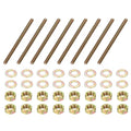 PATIKIL 1/4" x 3-1/2" Color Zinc Fully All Thread Rod, 8 Pcs Carbon Steel Long Threaded Screw Stud Bolts for Furniture Garden Mounting Assembly Fastening - size: 1/4" x 3-1/2"