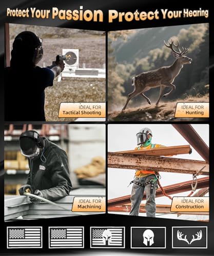 ZOHAN EM054 Shooting Ear Protection w/Gel Ear Pads, Impact Hearing Protection for Shooters, 4X Sound Amplification, NRR 23dB Noise Reduction Headphones for Hunting(Gel-Black+Brown) - color: Gel Ear Pads-black&brown