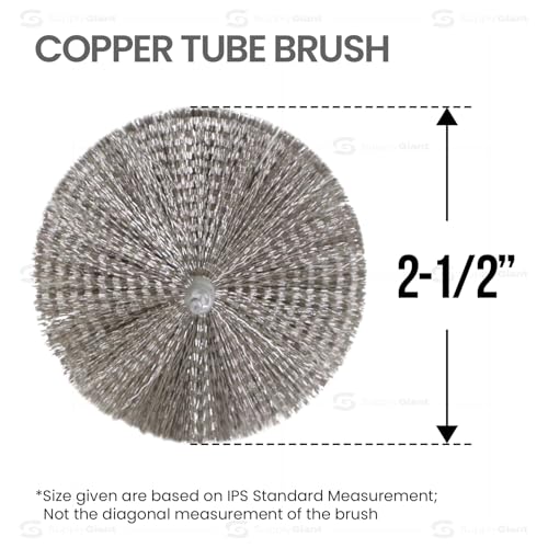 SUPPLYGIANT 72434 Fitting Brush for Copper Pipe Cleaning with Plastic Handle , 2-1/2", Black - size: 2-1/2 in.
