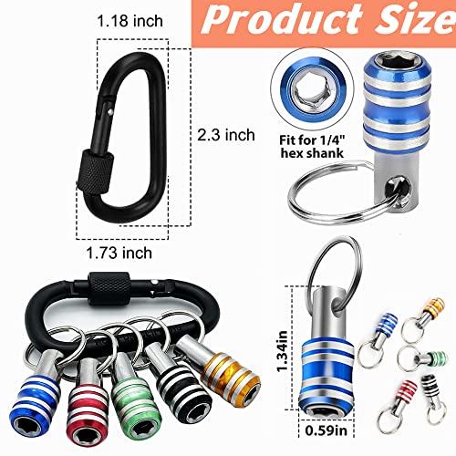 FACAINCXS Bit Holder 1/4 inch Hex Shank Screwdriver Bits Holder Extension Bar Keychain Screw Adapter Drill Change Hand-held Screwdrivers Drill Bits Holder Portable (5PCS) - color: 5pcs-sct