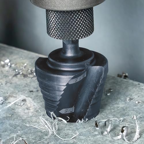 Klein Tools QRST11 Step Drill Bit, Quick Release Spiral Double-Fluted, 7/8 to 1-1/8-Inch, Hex Shank, Cut Steel, Wood, Plastic, Aluminum - size: 7/8 to 1-1/8-Inch, style: Quick Release