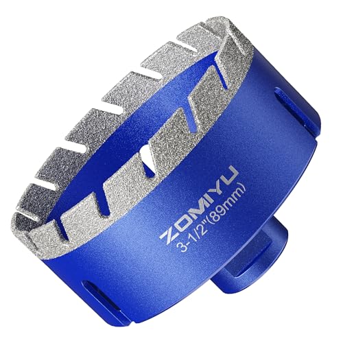 3-1/2" Diamond Hole Saw, Wet/Dry Diamond Core Bit for Tile Granite - size: 3-1/2"(89mm)