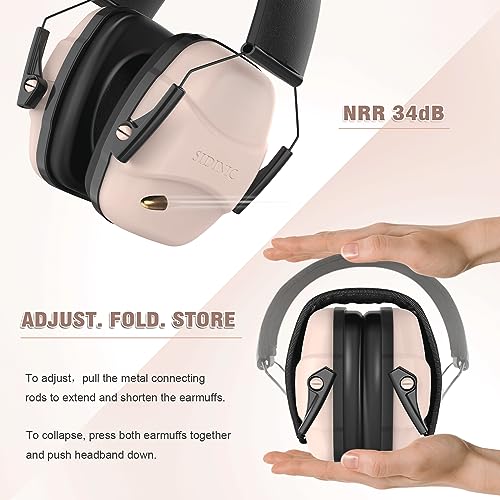 ucho 34dB Slim Noise Shooting Ear Protection - Special Designed Ear Muffs Lighter Weight & Maximum Hearing Protection