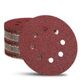 52 Pack 5 Inch 8-Hole Hook and Loop Sanding Discs Sandpaper Red Round 120 Grit Sandpaper for Random Orbital Sander - style: 120 Grit 52-Pack