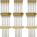 45-Piece Brass Wire Brush Set - Metal Rust Removal, Polishing, Cleaning - 1/8″ (3mm) Shaft - Removes Burrs, Dust, and Oxide Layer - Handles Rough Surfaces - Rotary Tool Accessories - style: Set of 45 Brass Wire Brushes