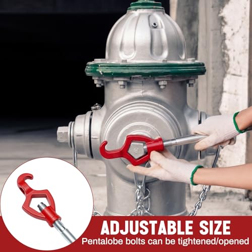 Tandefio 1 Pcs Fire Hydrant Wrench, 1-1/2" to 3", Red - color: Red, size: 1-1/2" to 3"