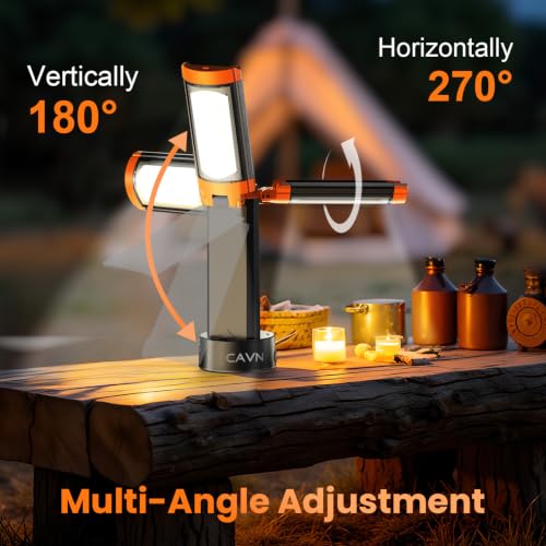 CAVN Rechargeable Camping Light with Tripod Stand - color: Orange
