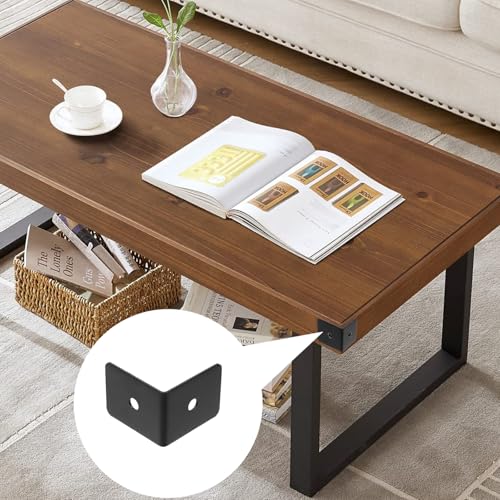 Metal Corner Protectors, Black, 2x2x1.54 Inch, 8Pcs - size: 2 x 2 x 1.54 Inch, style: Rectangular End