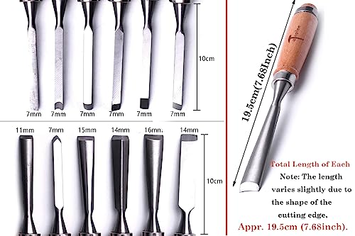 ATOPLEE 12pcs Wood Carving Chisel Set for Woodworking, Professional Wood Gouge Tools with Box and Roll Up Bags for Carpenter Craftsman Gift in Most Carving Project