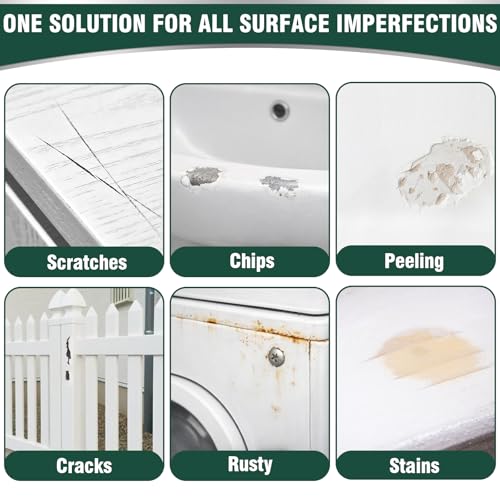 White Touch Up Paint Pen - Multi Surface White Paint for Cabinets, Furniture, Wall, Door, Metal, Wood & Enamel Appliance Scratch Repair - High Coverage, Quick Dry & Waterproof (1.5 Oz, Semi-Gloss)