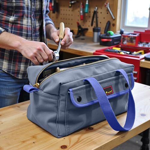 G & F Products Waxed Canvas Military Duffle Bag, 24 Inch, Heavy Duty Travel - color: Navy Blue (11 inch x 7 inch x 6 inch)