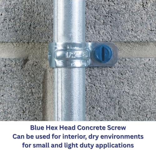 CONFAST 1/4" x 2-3/4" Hex Head Concrete Screw Anchor with Drill Bit for Anchoring to Masonry, Block or Brick (100 per Box) - size: 1/4" x 2-3/4"