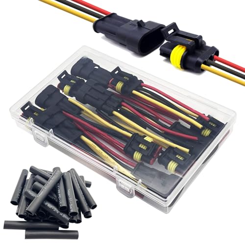 14 AWG 3 Wire Connector 3 Pin Automotive Electrical Waterproof Connectors - size: 3pin/5set