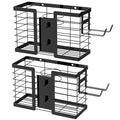 FUNKYLEE 3-in-1 Universal Hair Tool Organizer Wall Mount, Black - 2 Pack - color: 2PCSBlack