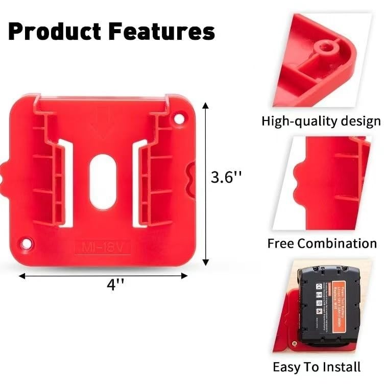 Tool Holder and Battery Holder for Milwaukee M18 18V, 10 Pack power hanger Wall Mount Organizer Storage Shelf with Screws