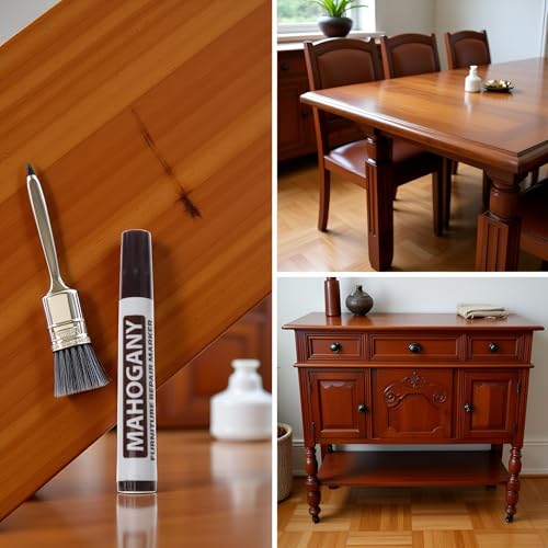 Brown Furniture Repair Wood Cabinet Floor Touch Up Markers Scratch Filler Remover - Mahogany,Wood Polish Care Scratch Covers and Removers