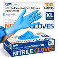 Supmedic Medical Soft Max Nitrile Exam Gloves Powder-Free Disposable 100 Ct - color: Blue (X-large)