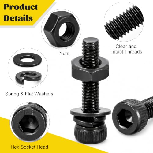 480PCS M4 Socket Head Screws Assortment Kit,M4x6/8/12/16/20/30 mm - size: M4 480pcs