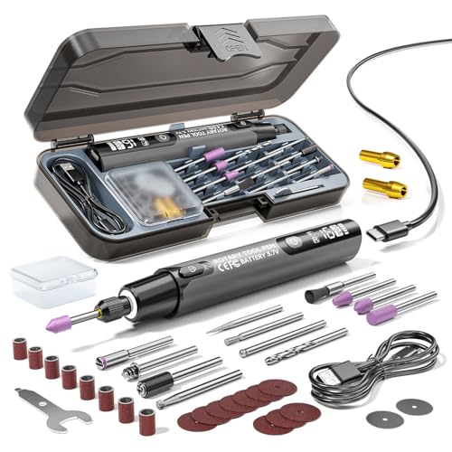Mini Cordless Rotary Tool, 6-Speed, 3.7V Rechargeable Rotary Tool Kit with 36 Accessories, USB Charging Digital Display Multi-Purpose DIY Tool for Sanding, Polishing, Drilling, Engraving