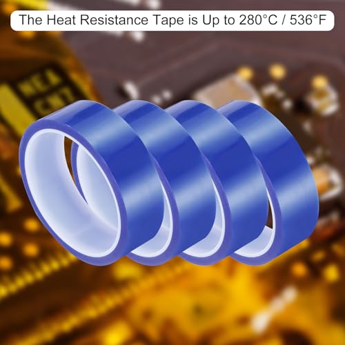uxcell Blue Heat Tape, 1 Roll 30mmx33m 108ft High Temperature Heat Resistant Tape for Sublimation,Heat Vinyl Press,Heat Transfer, Circuit Board, No Residue - color: Blue, size: 30mmx33m